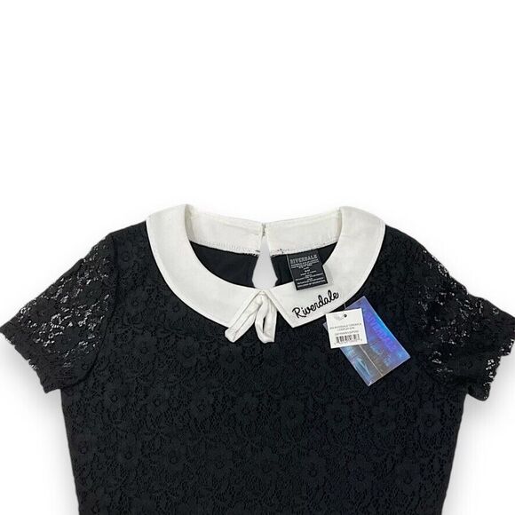 Riverdale Veronica Costume Cosplay Black Lace A-Line Dress Fit Flare JUNIORS S/M - Picture 13 of 16